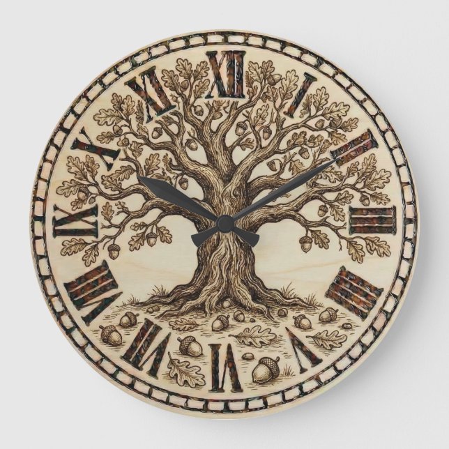 Oak Tree Wall Clock  (Front)