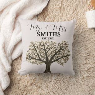 Oak Tree Watercolor Maple Vintage Autumn Throw Pil Cushion