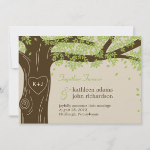 Oak Tree Wedding Announcement