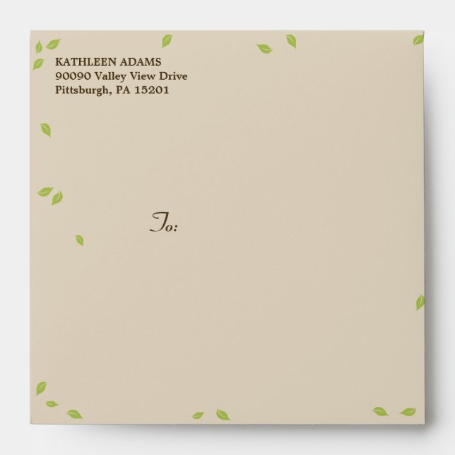 Oak Tree Wedding - Square Envelope (Front)