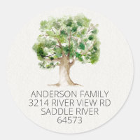 Oak Tree We've Moved New Address Label Sticker