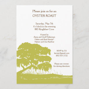 Oak with Spanish Moss by the Marsh Invite Vertical