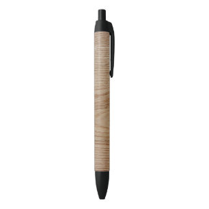 Oak Wood Grain Look Black Ink Pen