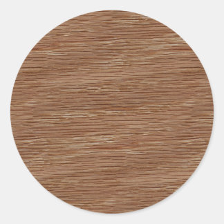 Oak Wood Grain Look Classic Round Sticker