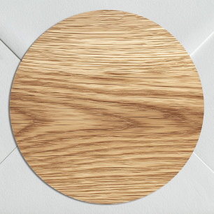 Oak Wood Image Blank Classic Round Sticker