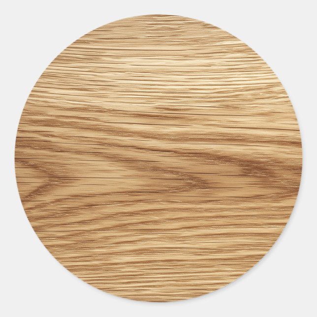 Oak Wood Image Blank Classic Round Sticker (Front)