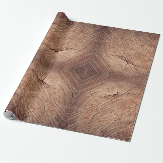 Oak Wood Log Wrapping Paper (Unrolled)