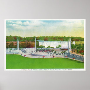 Oakes Garden Theatre View of American Falls Poster