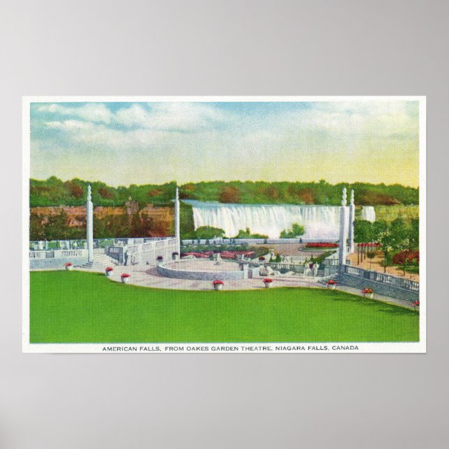 Oakes Garden Theatre View of American Falls Poster (Front)