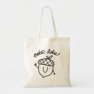 Oakie Dokie Cute Acorn Pun Tote Bag