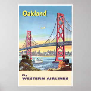 Oakland Art California Travel Poster Western Print