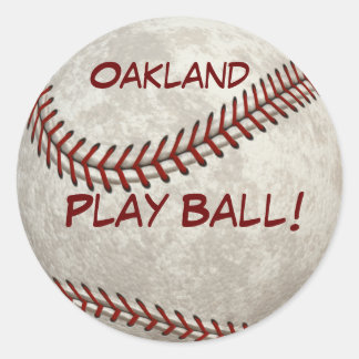 Oakland Baseball Play Ball! American Past-time Classic Round Sticker