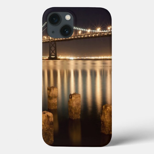 Oakland Bay Bridge night reflections. Case-Mate iPhone Case (Back)