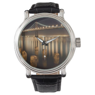 Oakland Bay Bridge night reflections. Watch