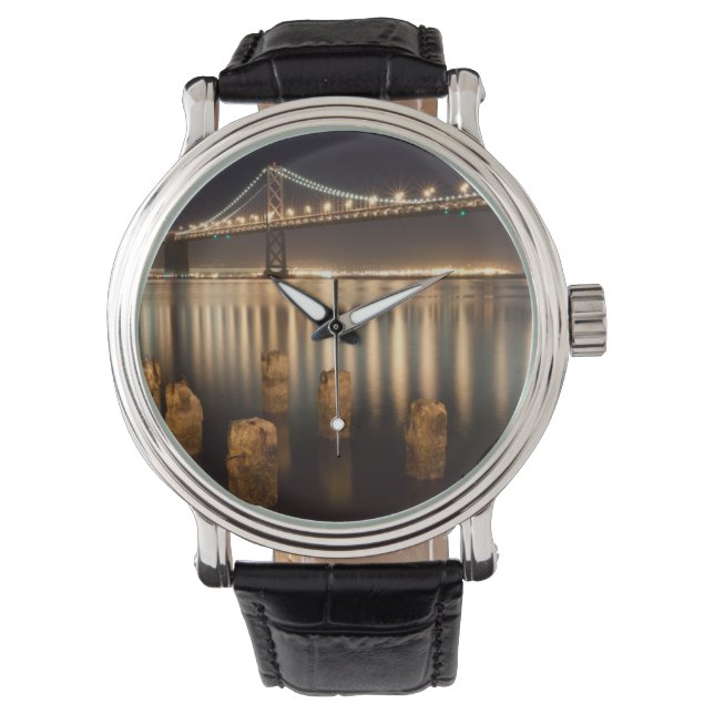 Oakland Bay Bridge night reflections. Watch (Front)