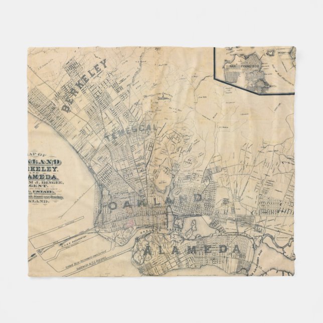 Oakland, Berkeley, Alameda Fleece Blanket (Front (Horizontal))