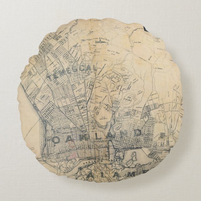Oakland, Berkeley, Alameda Round Cushion (Front)