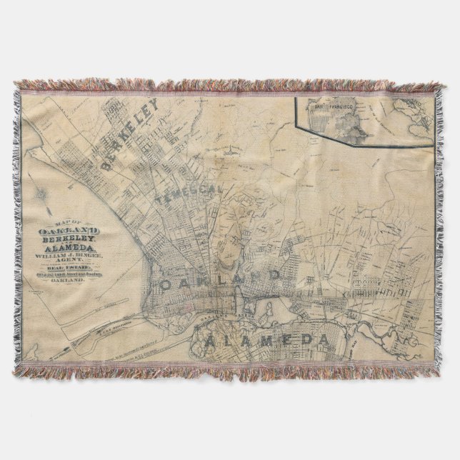 Oakland, Berkeley, Alameda Throw Blanket (Front)