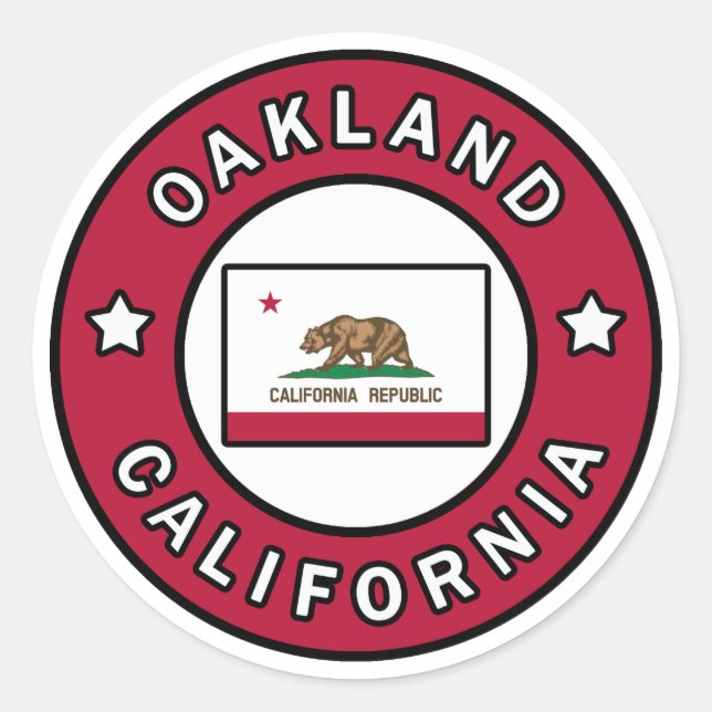 Oakland California Classic Round Sticker (Front)