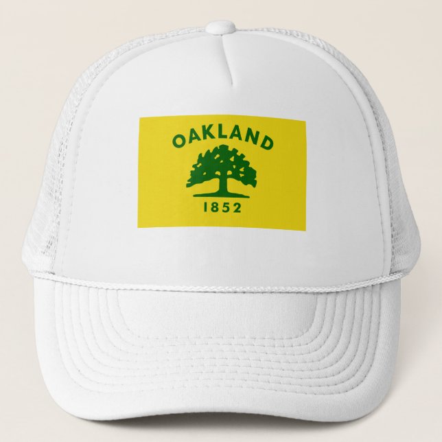 Oakland, California Flag Trucker Hat (Front)