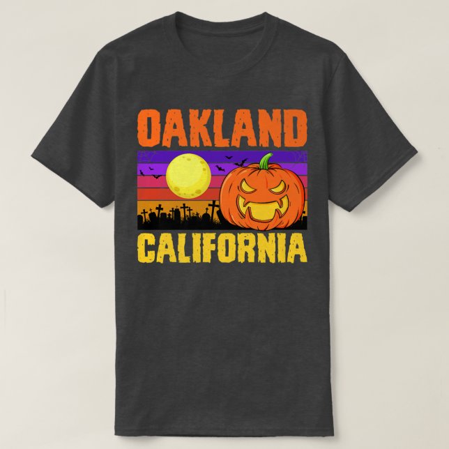 Oakland California Happy Halloween Party Local Cit T-Shirt (Design Front)