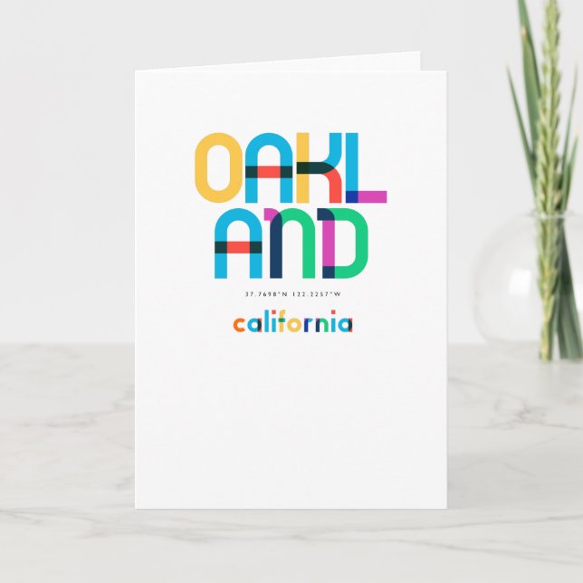 Oakland California Mid Century, Pop Art, Card (Front)