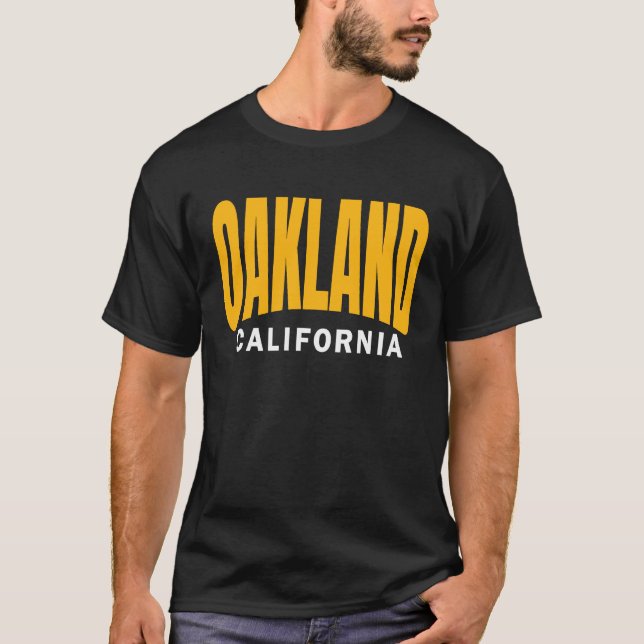 Oakland Dark Green Yellow Simple & Basic Minimal O T-Shirt (Front)