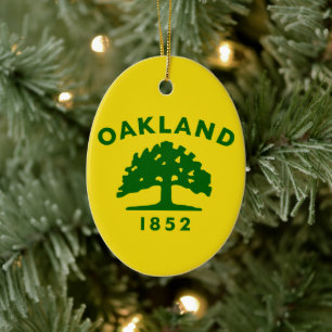 Oakland Flag, California Ceramic Ornament