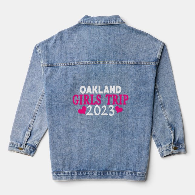 Oakland Girls Trip  2023 Women's Bachelorette Part Denim Jacket (Back)