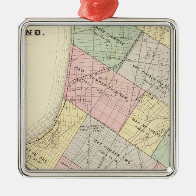 Oakland index map metal ornament (Front)