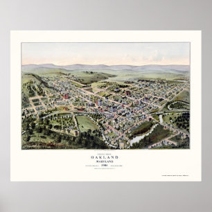 Oakland, MD Panoramic Map - 1906 Poster