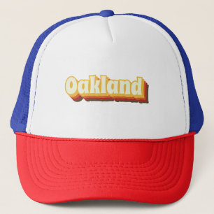 Oakland Retro Vintage Text Trucker Hat