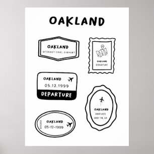 Oakland - Travel Stamp Collection Minimalist Poster