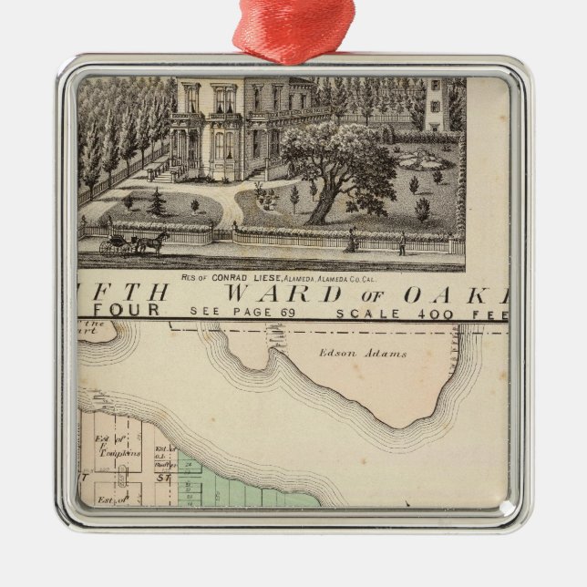 Oakland, vicinity 4 metal tree decoration (Front)