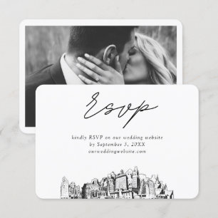 Oakland Wedding Minimalist Sketch RSVP Enclosure Card