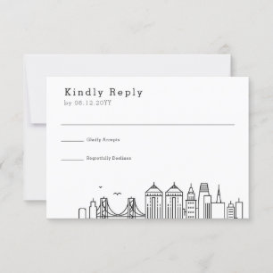 Oakland Wedding   Stylised Skyline RSVP