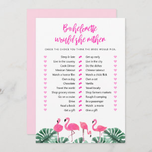 OAKLEY Hot Pink Flamingo Fun Would She Rather Game Invitation