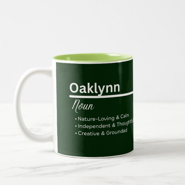 Oaklynn Personalized Name Coffee Mug (Left)
