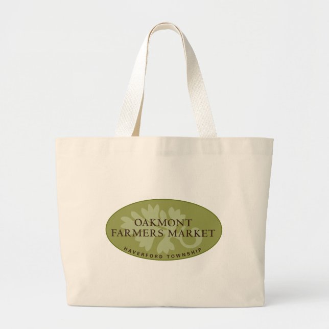 Oakmont Farmers Market Logo Large Tote Bag (Front)