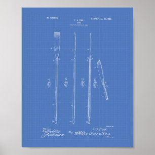 Oar 1901 Patent Art - Blueprint Poster