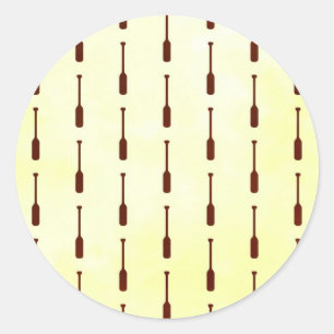 Oar Pattern Paper Texture Classic Round Sticker