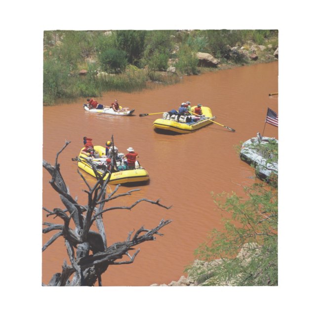 Oar powered rafts turn into the Colorado River Notepad (Front)