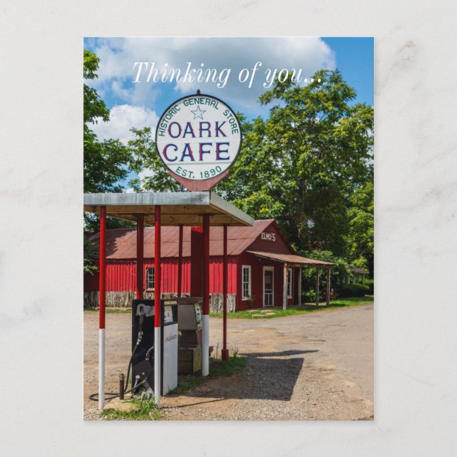 Oark Gas Pumps Postcard (Front)