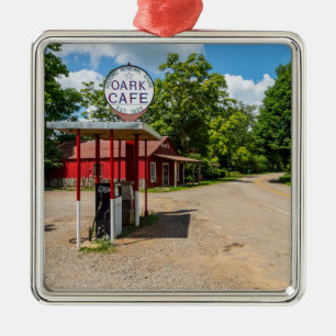 Oark Gas Station Metal Ornament