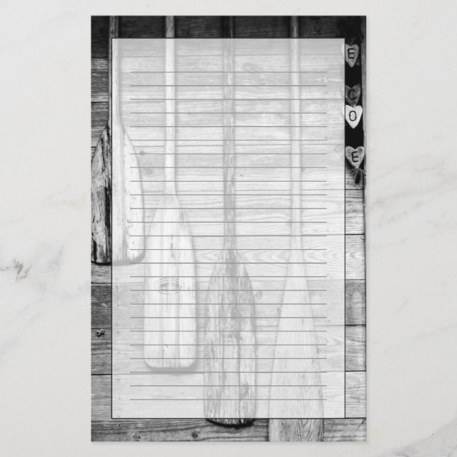 Oars are hung on wooden shed in Big Cypress, 2 Stationery (Front)