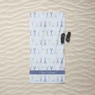 Oars Galore Boat Oars Blue  Beach Towel