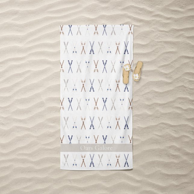Oars Galore Boat Oars White  Beach Towel (Oars Galore White Beach Towel)