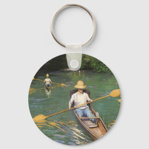 Oarsmen by Gustave Caillebotte, Vintage Fine Art Key Ring