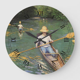 Oarsmen by Gustave Caillebotte, Vintage Fine Art Large Clock