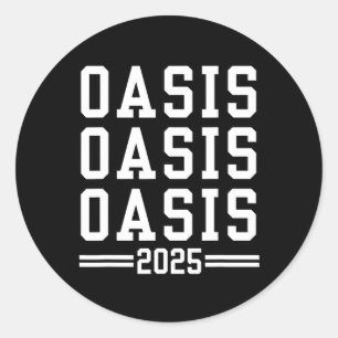 Oasis 2025 Vacation Ca Vintage Retro Souvenirs Red Classic Round Sticker